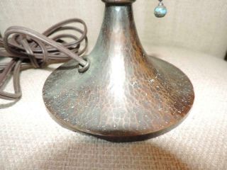 Authentic OLD As Found Signed ROYCROFT Arts Crafts Hammered Helmet Lamp NO RES 9