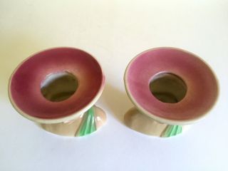 VTG 1940 ' S HAWAIIAN POLYNESIAN WOMAN SHAWNEE ART POTTERY CERAMIC VASES - A PAIR 10