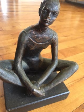 Vintage Woman Bust Figurine Statue,  Africa Hand Carve Wood Or Stoneblack Folk Art