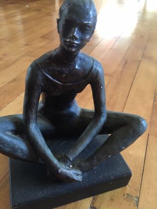Vintage Woman Bust Figurine Statue,  Africa Hand Carve Wood Or StoneBlack Folk Art 2