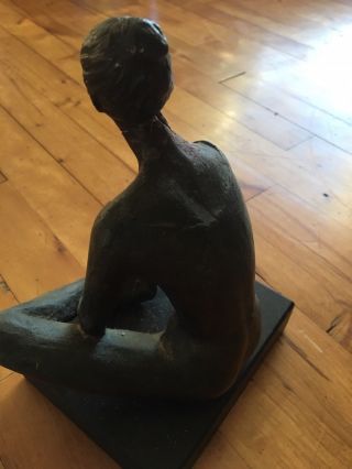 Vintage Woman Bust Figurine Statue,  Africa Hand Carve Wood Or StoneBlack Folk Art 3