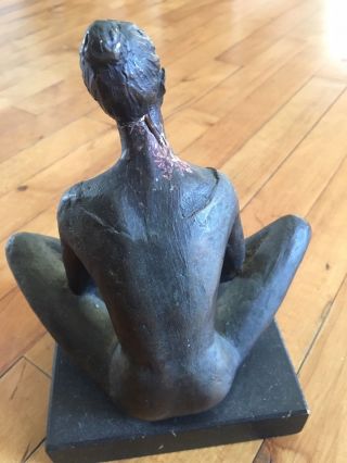 Vintage Woman Bust Figurine Statue,  Africa Hand Carve Wood Or StoneBlack Folk Art 4