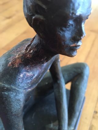 Vintage Woman Bust Figurine Statue,  Africa Hand Carve Wood Or StoneBlack Folk Art 6