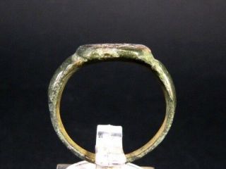 EXTREMELY RARE,  MEDIEVAL PERIOD,  JEWISH BRONZE RING,  STAR OF DAVID, 4