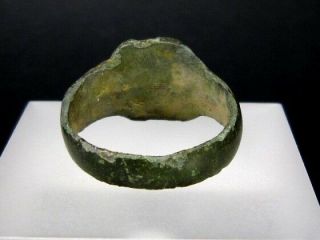 EXTREMELY RARE,  MEDIEVAL PERIOD,  JEWISH BRONZE RING,  STAR OF DAVID, 8