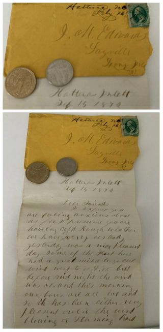 HISTORIC 19th Century Letters NE US Hatteras,  Sayville,  Long Island,  Weather BIN 4
