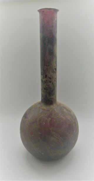 Ancient Roman Iridescent Glass Urgentarium Museum Quality Circa 200 - 300ad