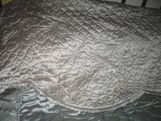 1920 ' s Authentic satin quilted bedspread/quilt crepe de chine back huge opulent 10
