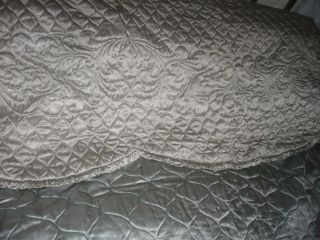 1920 ' s Authentic satin quilted bedspread/quilt crepe de chine back huge opulent 11