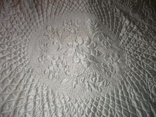 1920 ' s Authentic satin quilted bedspread/quilt crepe de chine back huge opulent 5