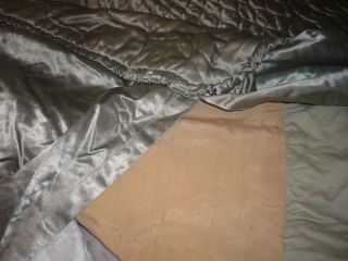 1920 ' s Authentic satin quilted bedspread/quilt crepe de chine back huge opulent 9
