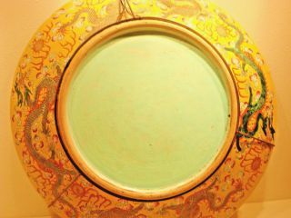 Antique Chinese Imperial yellow 5 claw Dragon (9 total) Charger plate 18 
