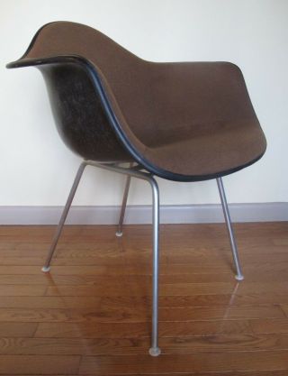 Herman Miller Eames Upholstered Fiberglass Shell Arm Chair Mid Century 1970s