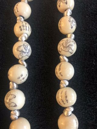 Vintage Chinese Hand Carved Beads of Natural Material 11