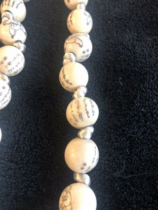 Vintage Chinese Hand Carved Beads of Natural Material 6