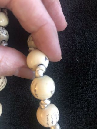 Vintage Chinese Hand Carved Beads of Natural Material 7