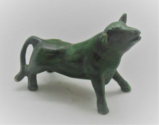 Scarce Ancient Roman Bronze Bull Figurine Circa 100 - 400ad European Finds