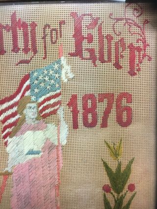 1776 - 1876 FRAMED CENTENNIAL NEEDLEPOINT LIBERTY FOR EVER LADY LIBERTY 5