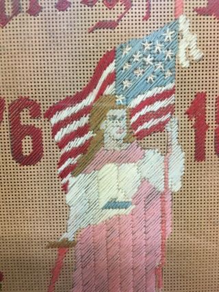 1776 - 1876 FRAMED CENTENNIAL NEEDLEPOINT LIBERTY FOR EVER LADY LIBERTY 6