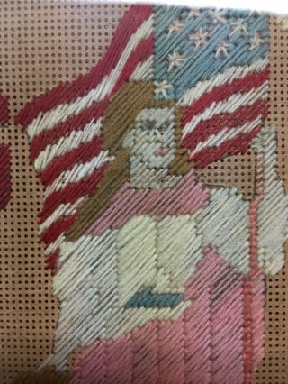 1776 - 1876 FRAMED CENTENNIAL NEEDLEPOINT LIBERTY FOR EVER LADY LIBERTY 9