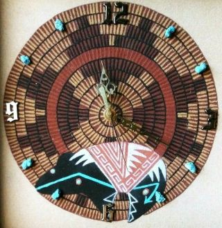 SAND PAINTING ART FRAMED CLOCK,  