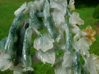 OLD CHINESE WHITE,  RUSSET & MOTTLED GREEN JADEITE JADE WASHER W MANTIS 9