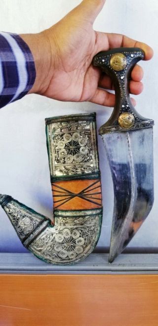 جنبية Antique Yemen Knife Khanjar خنجر يماني Handmade Yemen Dagger Jambiya اليمن