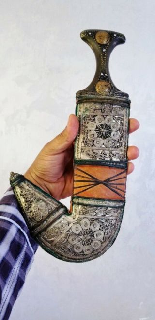 جنبية Antique YEMEN knife khanjar خنجر يماني handmade yemen Dagger jambiya اليمن 7