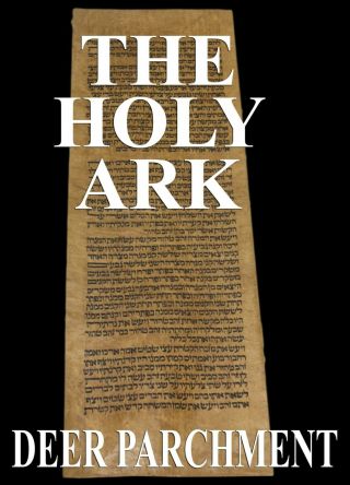 Torah Scroll Bible Vellum Manuscript Fragment 300 Yrs Morocco Exodus 36:37 - 37:28