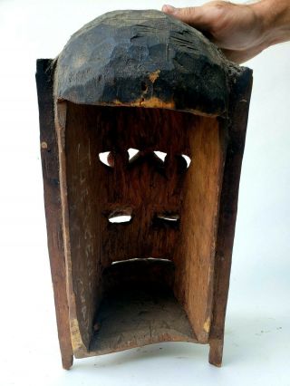 Antique Papua Guinea Carved Wood Tribal Mask w Large Tongue 3