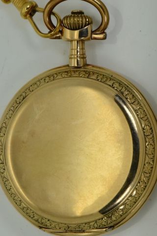 Antique Oriental 14k gold&enamel Union Horlogere pocket watch for Shah Mozzafar 5