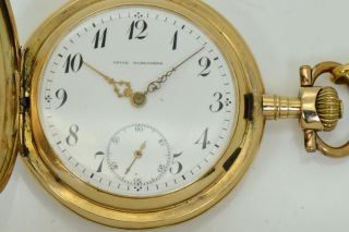 Antique Oriental 14k gold&enamel Union Horlogere pocket watch for Shah Mozzafar 8