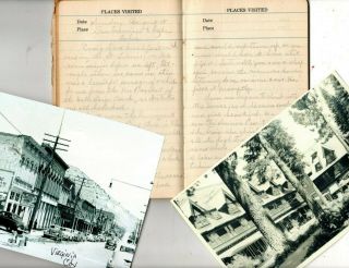 1940 - 46 Handwritten Trip Diary East To West Coast Us Gaspe Peninsula Canada Rare