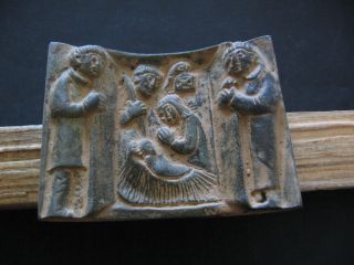 Christs Birth Byzantine Medieval Christians Bronze Plaque 8 - 10 Ct.  A.  D.