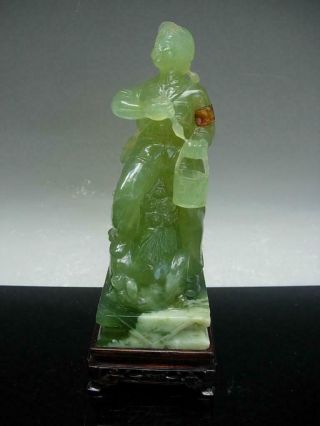 Chinese Green Hardstone Figure Of A " Red Guard " Cultural Revolution Pd