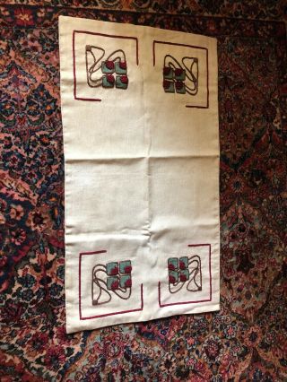 Arts & Crafts Mission Nouveau Embroidered Table Runner 36” X 20”