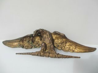 Antique Brass Finial Furniture Ormolu Hardware Finial Georgian Eagle Bird USA 6