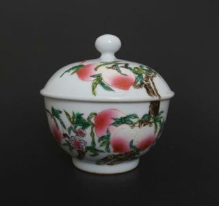 Perfect Antique Chinese Porcelain Famille - Rose Bowl Qianlong Mark - Peaches
