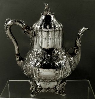 Eoff & Shepard Silver Coffee Pot c1855 Chinese Style 3