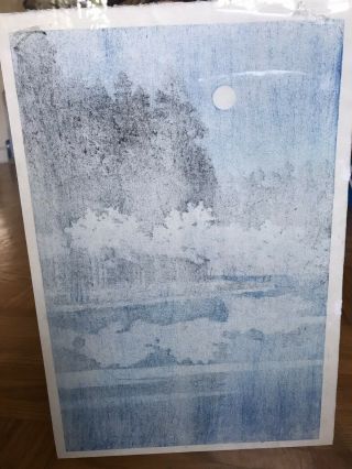 Kawase Hasui Kiba Woodblock Print - Moonlight 7