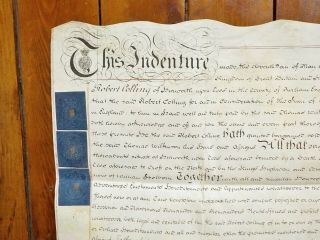 1808 Hurworth upon Tees County Durham Georgian Vellum Deed Document Indenture 2