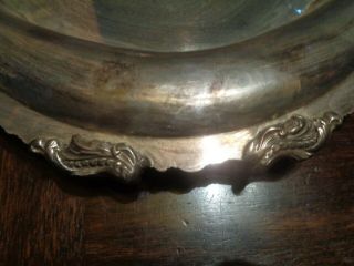 EARLY VICTORIAN ANTIQUE SILVER CRESTED TRAY 2500GRS 3