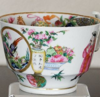 Perfect Antique 19th C Chinese Porcelain Famille Rose Cup & Saucer Qing Dynasty 11