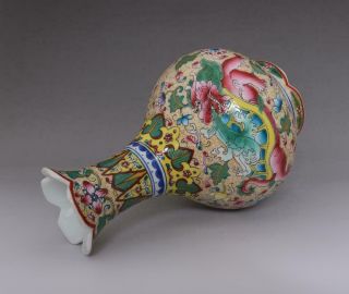 Fine Antique Chinese Porcelain Kylin Famille - Rose Vase Qianlong Marked 4