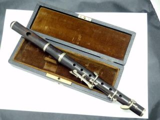 Vintage Manufrance Wooden Piccolo Five Key Woodwind Instrument & Case St Etienne