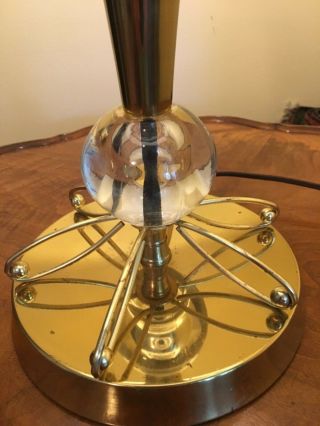 Large 31.  5” Vintage Mid Century Modern MCM Atomic Table Lamp 2 tier Shade LOOK 6