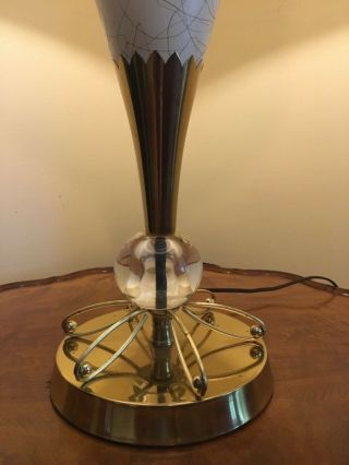 Large 31.  5” Vintage Mid Century Modern MCM Atomic Table Lamp 2 tier Shade LOOK 8