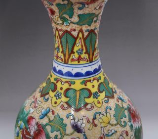 Antique Chinese Porcelain Kylin Famille - Rose Vase Qianlong Marked 11