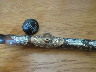 2 x Large Rare Exquisite Antique Chinese Mother of Pearl Pipes 5