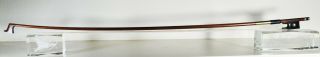 Old violin bow stamped Albert Paquotte A Paris weight 62.  5g.  in immediately play 10
